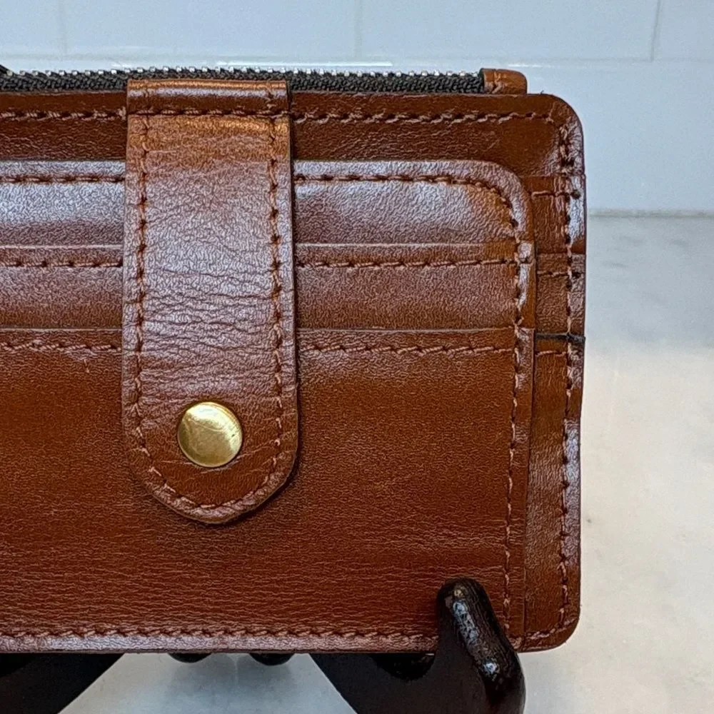 Patricia Nash Cassis ID Wallet Heritage Tan Leather Card Case Wallet